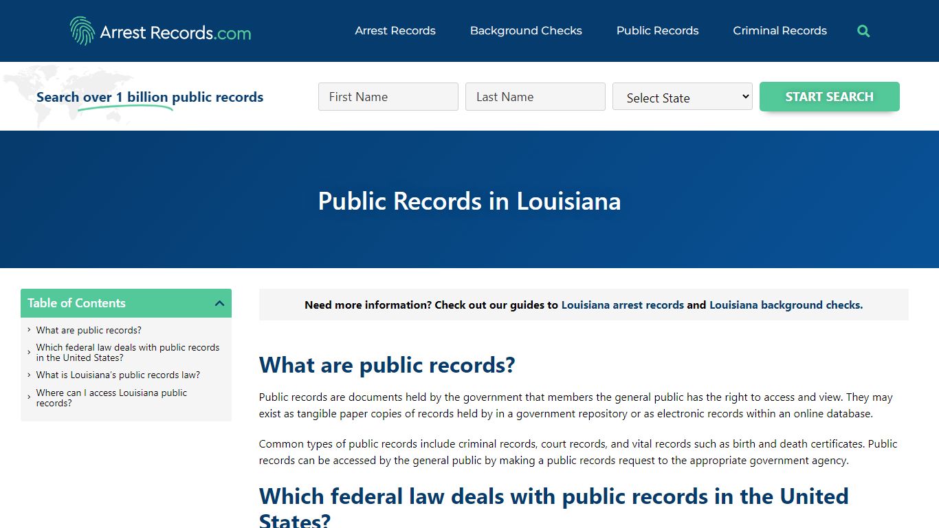 Louisiana Public Records - Arrest Records.com
